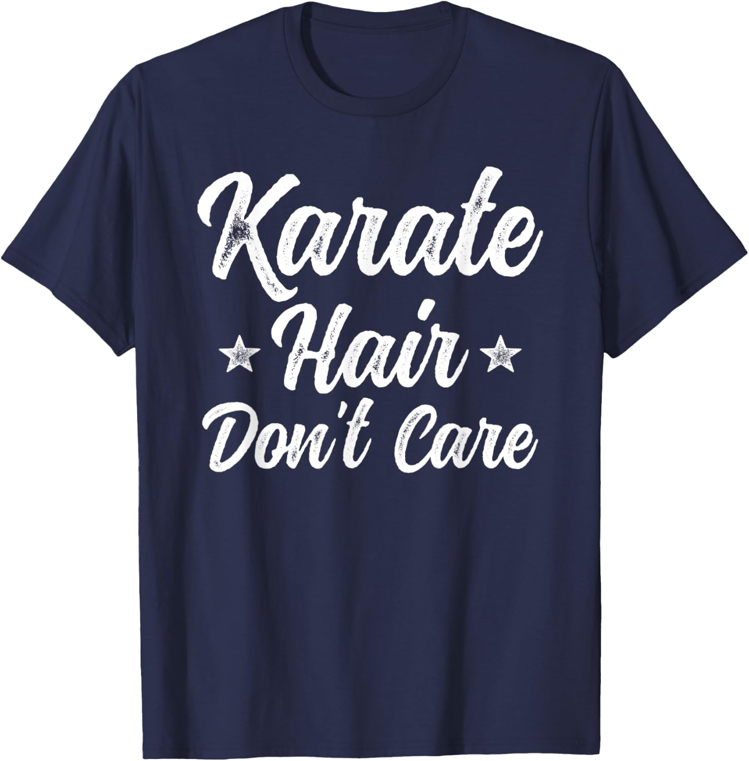 Vintage Karate Hair Don't Care Funny Martial Arts Gift T-Shirt - T-Shirt | Navy