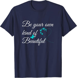 Be Your Own Kind of Beautiful Butterfly Print Shirt T-Shirt - T-Shirt | Navy