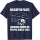 Funny Helicopter Pilot Gift Men Looking Down On People T-Shirt - T-Shirt | Navy