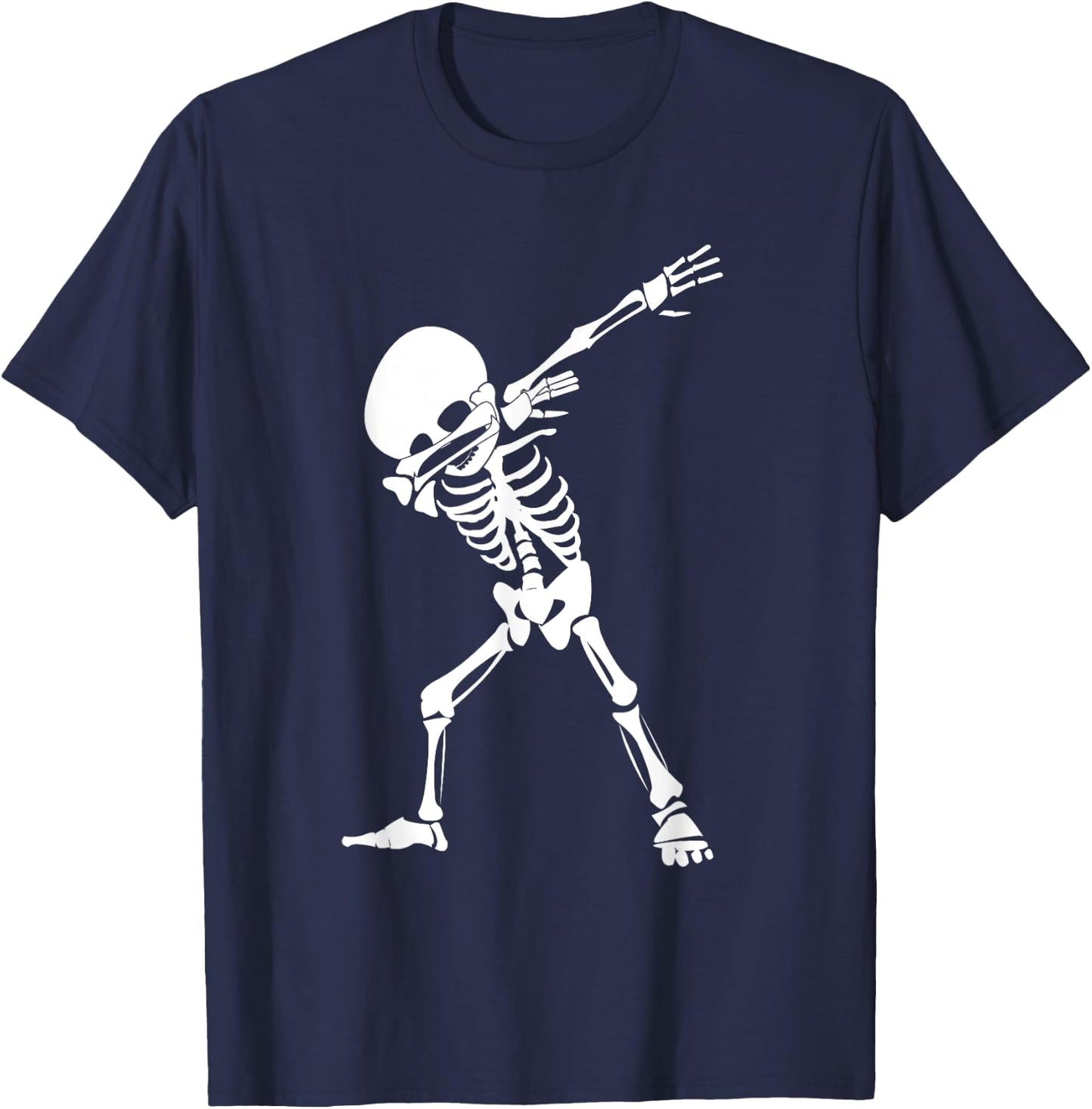 Dabbing Skeleton Shirt - Funny Halloween Dab Skull T-Shirt - T-Shirt | Navy