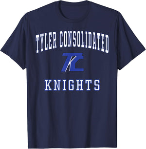 Tyler Consolidated High School Silver Knights C1 T-Shirt - T-Shirt | Navy