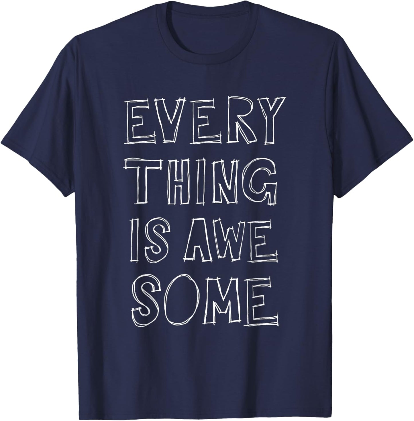 Everything Is Awesome Black T-Shirt - T-Shirt | Navy