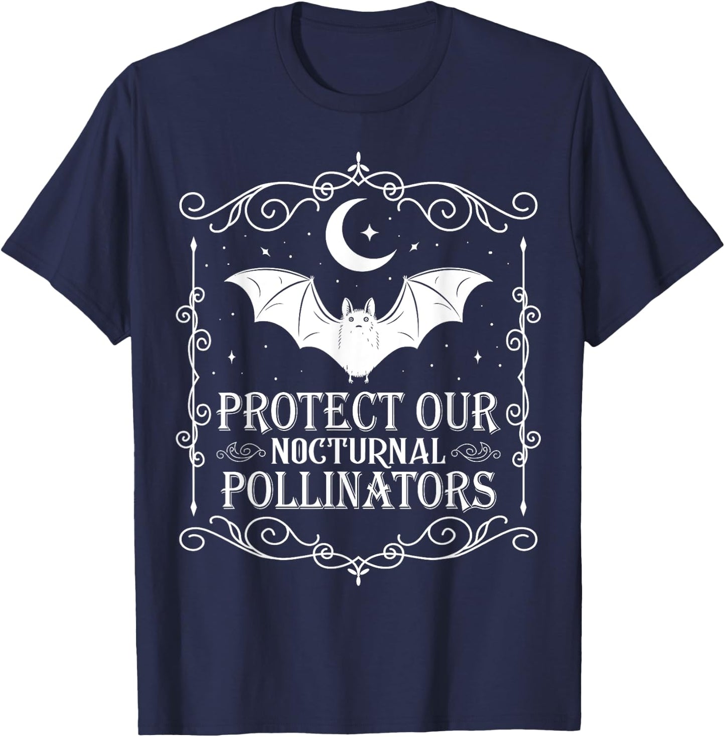 Protect Our Nocturnal Pollinators Bat Lover Halloween T-Shirt - T-Shirt | Navy