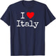 I Love Italy Italia T-Shirt - T-Shirt | Navy