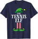 Tennis Elf Matching Family Group Christmas Party Pyjamas T-Shirt - T-Shirt | Navy