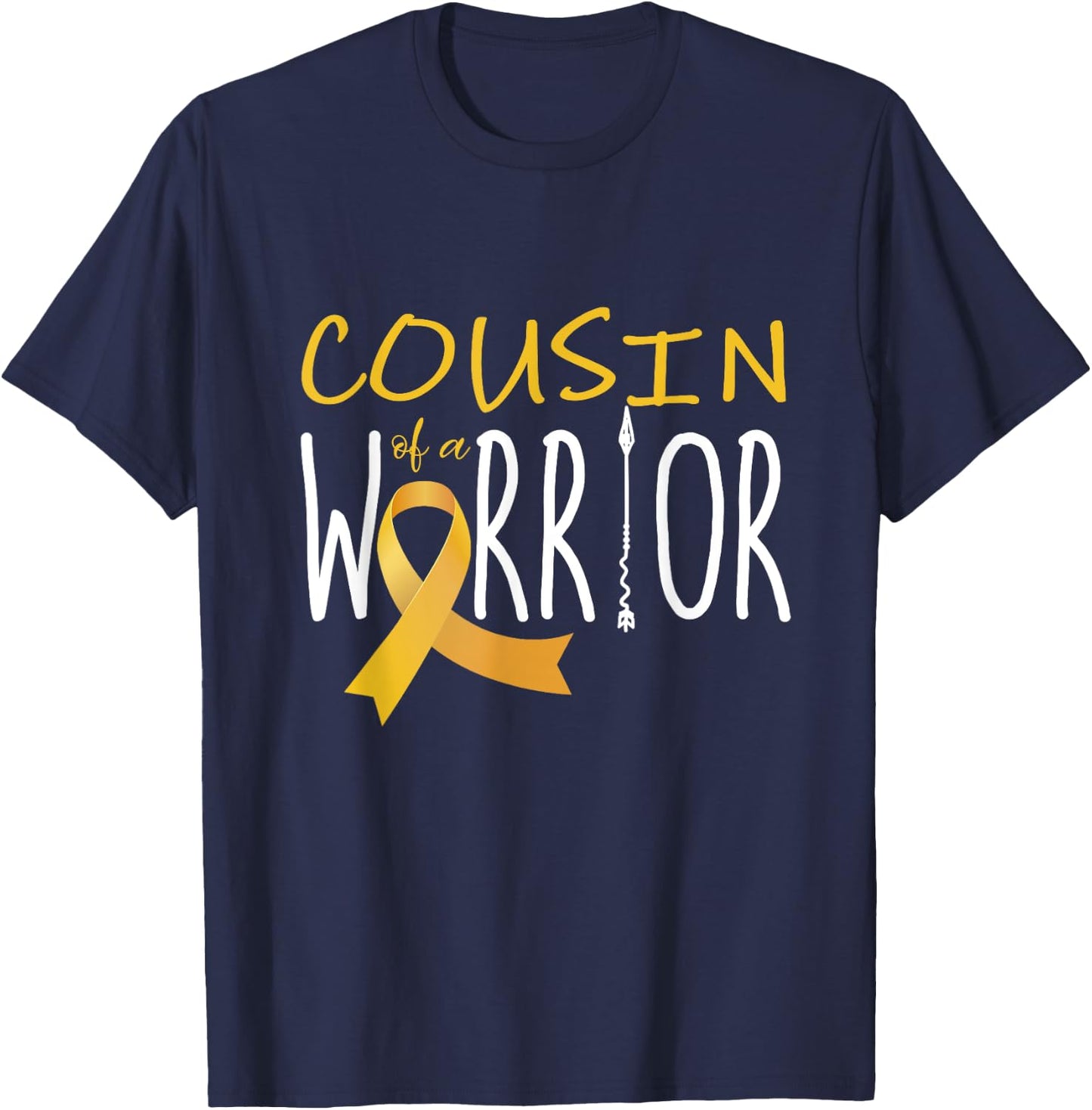 Childhood cancer awareness Cousin of a warrior T-Shirt - T-Shirt | Navy
