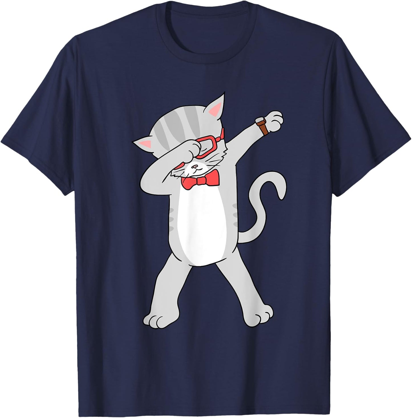 Dabbing Cat Funny Dab Gift Cat Men Women Girls Kids T-Shirt - T-Shirt | Navy