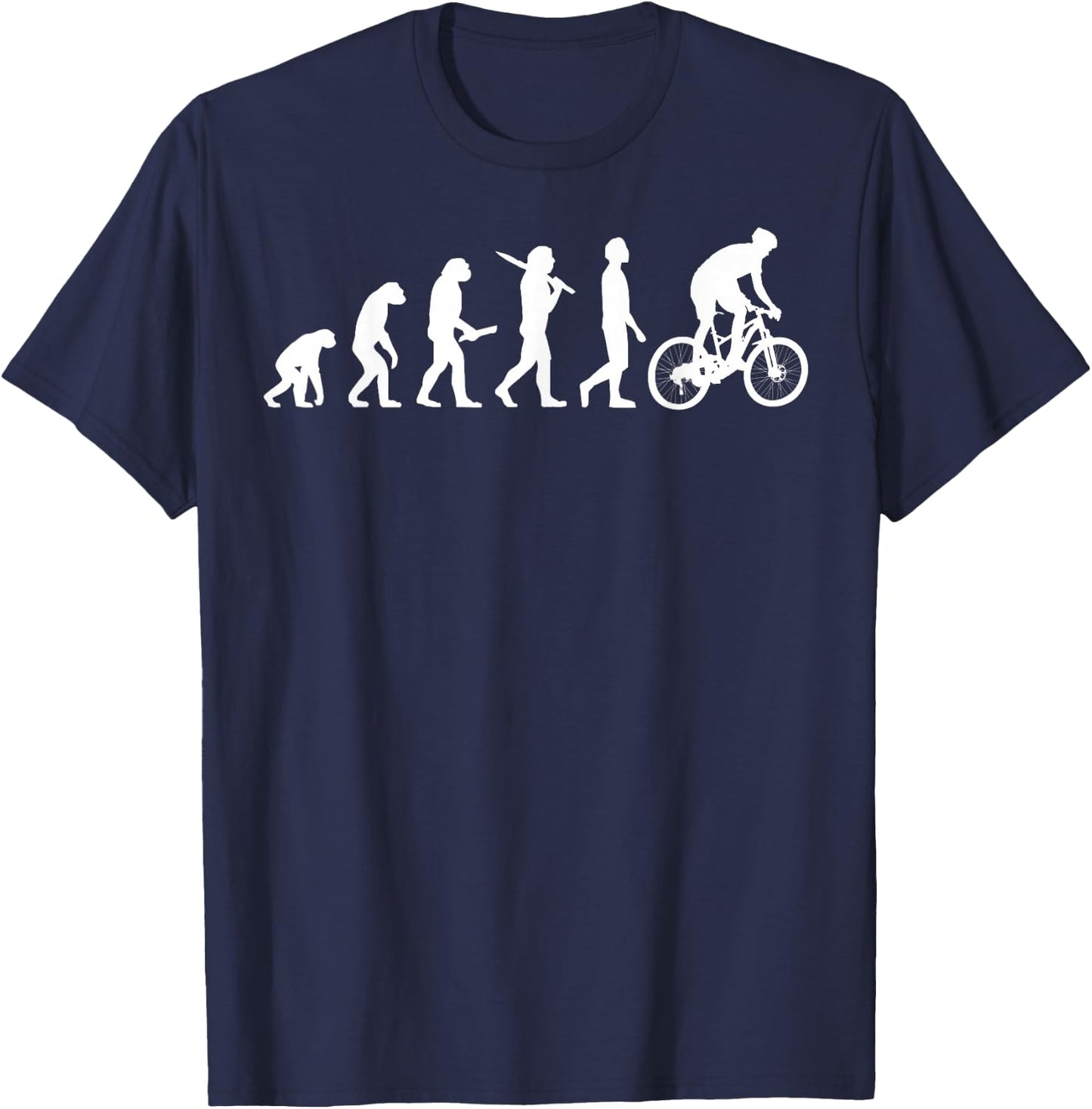 Mountain Biking Evolution - MTB Mountain Biker T-Shirt - T-Shirt | Navy