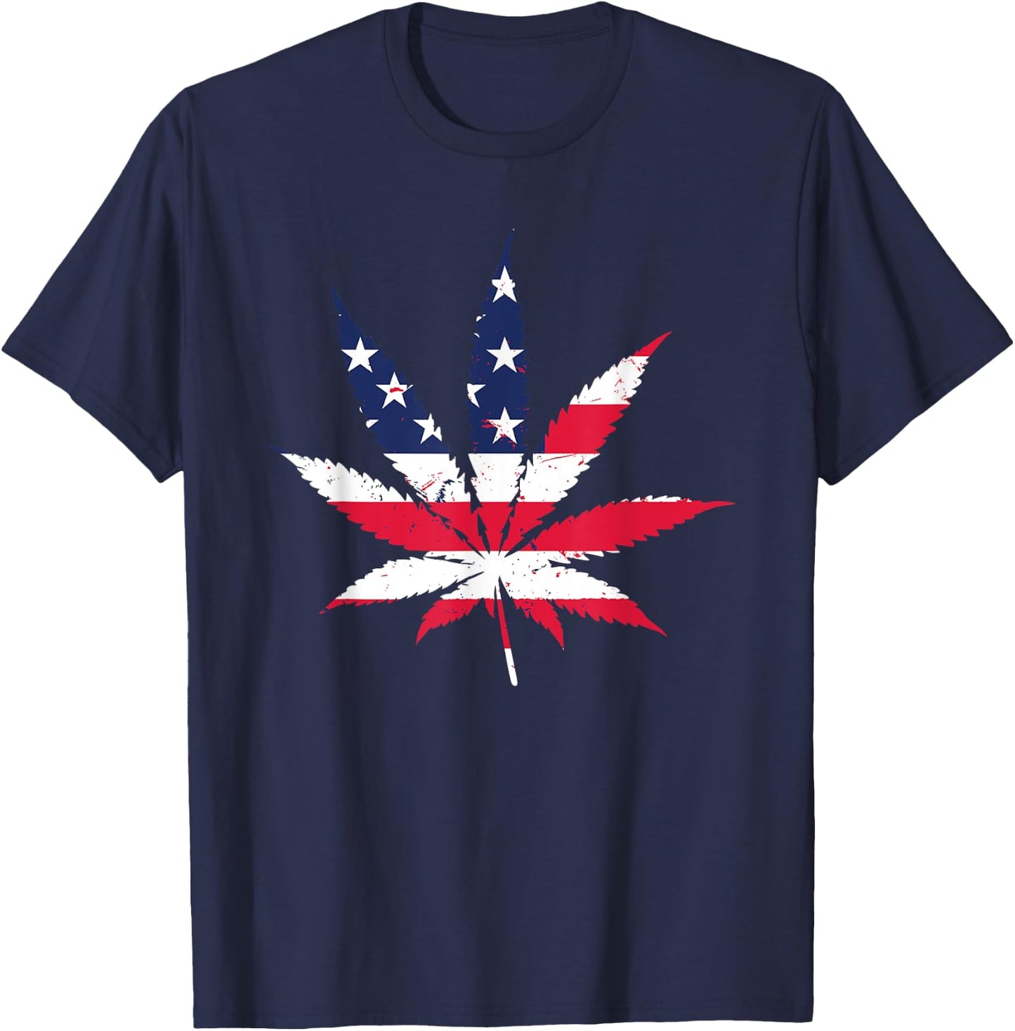 Cannabis USA Graphic T Shirt Marijuana Weed America T-Shirt - T-Shirt | Navy