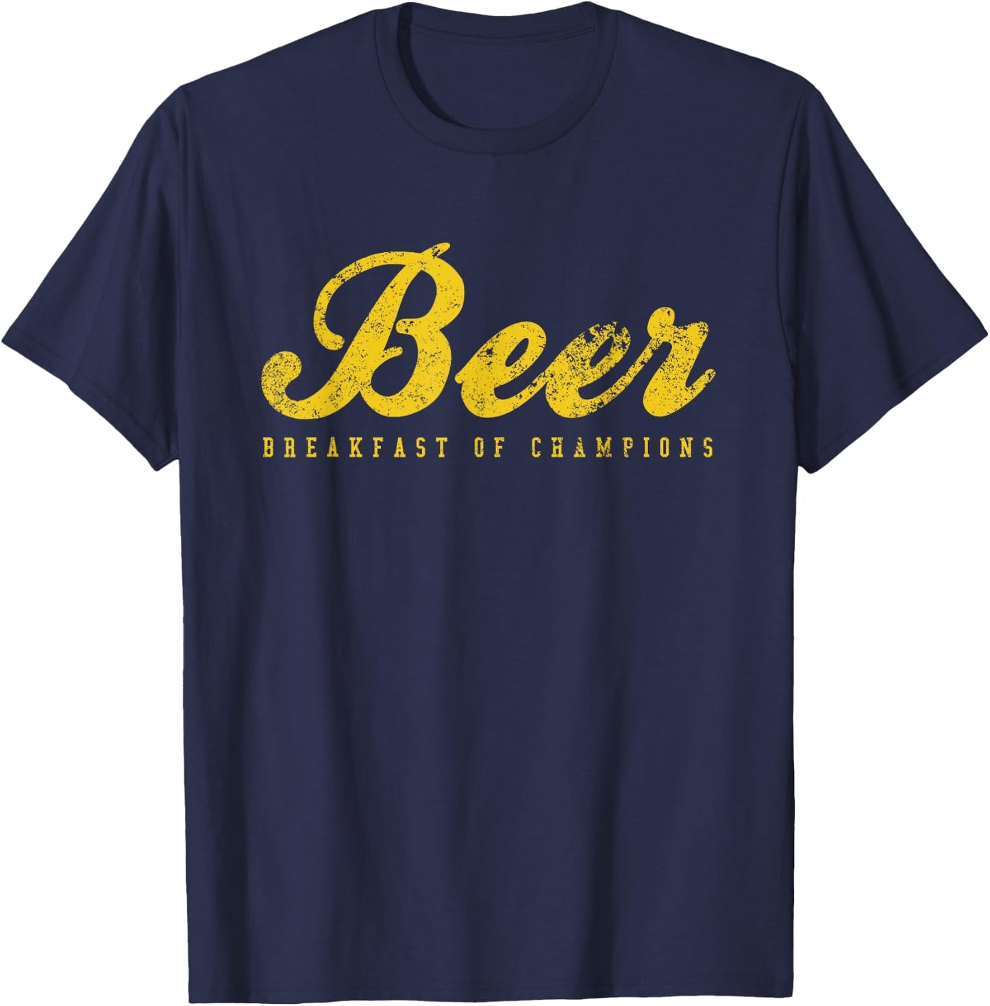 Beer Breakfast of Champions vintage inspired Funny T-Shirt - T-Shirt | Navy