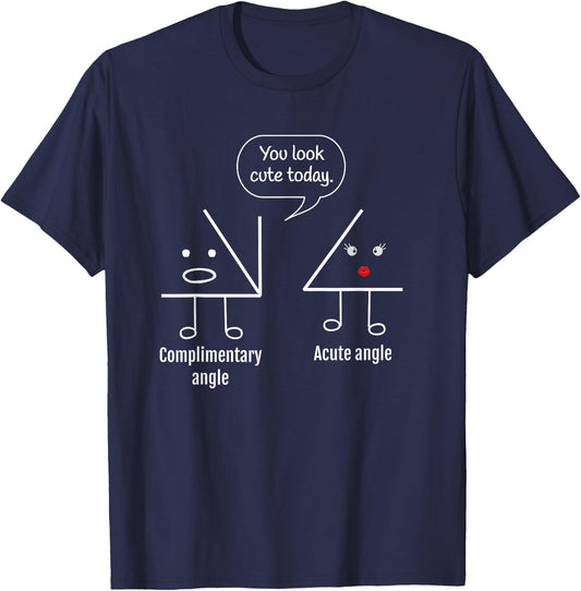 Math Teacher - Complimentary Acute angle T-Shirt - T-Shirt | Navy