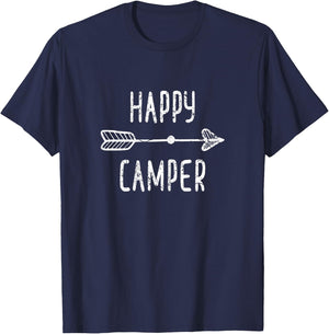 Cute Arrow Happy Camper Shirt Camping Boho Ladies Women T-Shirt - T-Shirt | Navy