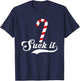 Suck It Candy Cane Christmas Adult Humor T-Shirt - T-Shirt | Navy