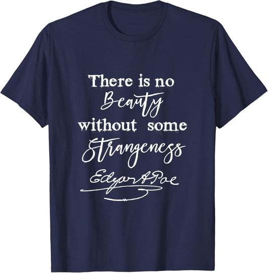Edgar Allan Poe Writer Art Literary Gifts Gothic Bookworm T-Shirt - T-Shirt | Navy