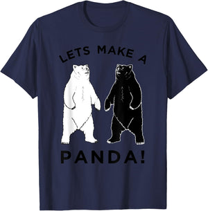 Lets Make A Panda , Funny Bear Graphic T-Shirt - T-Shirt | Navy