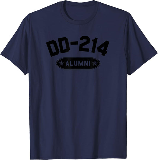 DD-214 Alumni in Black US Military Veteran Retired DD-214 T-Shirt - T-Shirt | Navy