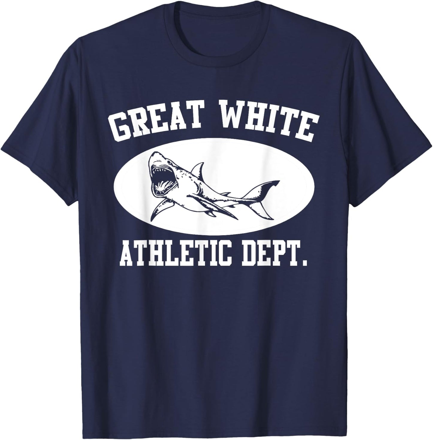 Great White Shark Shirt - Athletic Dept - Shark T-Shirt - T-Shirt | Navy