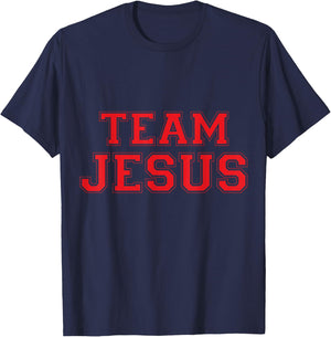 Christian T Shirts Team Jesus (Red) T-Shirt - T-Shirt | Navy