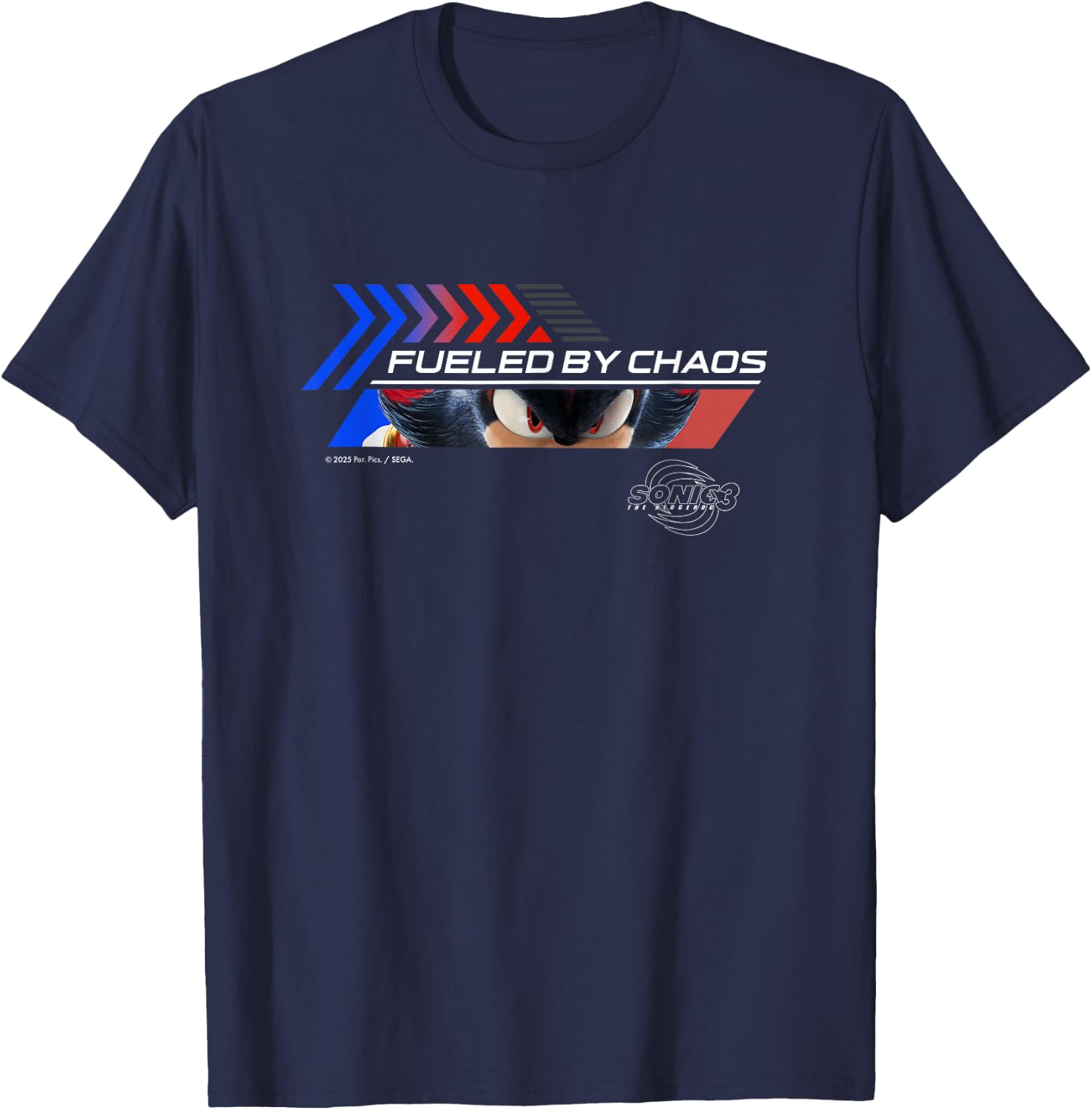Sonic the Hedgehog 3 - Shadow Chaos Eyes T-Shirt - T-Shirt | Navy