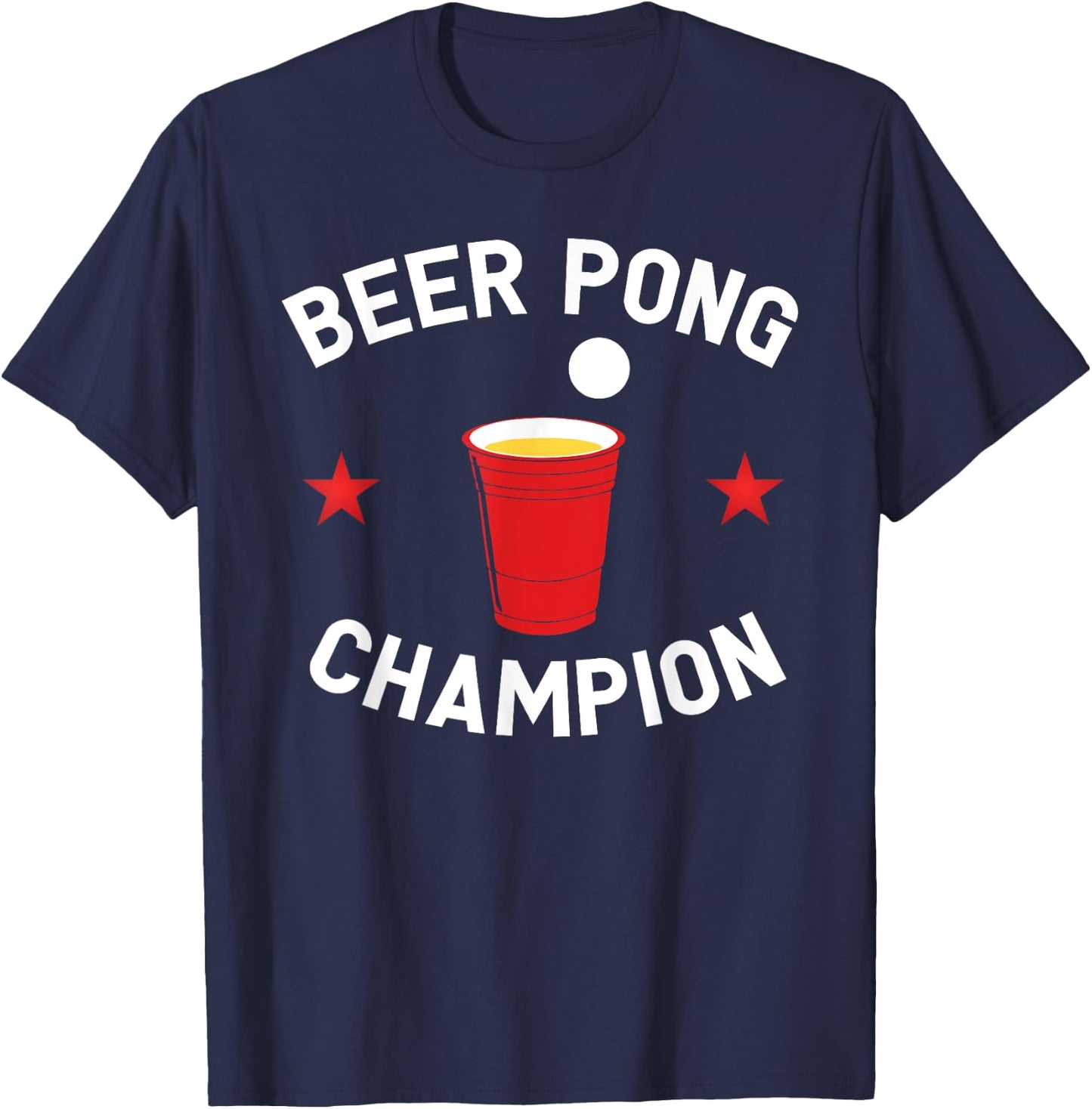 Funny Beer Pong Champion Vintage Gift T-Shirt - T-Shirt | Navy
