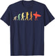 Retro Surfing Evolution Gift Surfers Small T-Shirt - T-Shirt | Navy