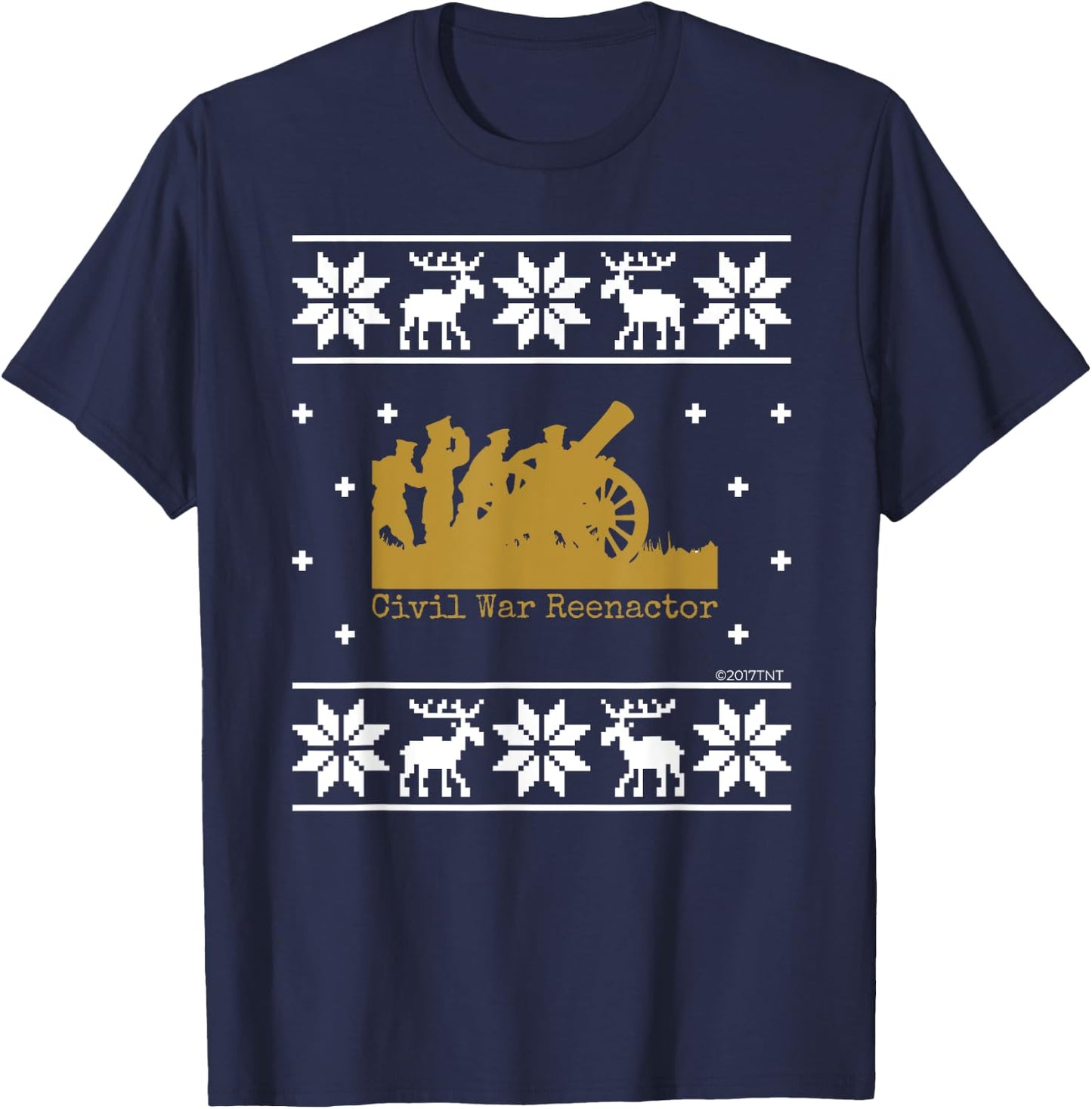 Civil War Re-enactor Ugly Christmas Shirt T-Shirt - T-Shirt | Navy