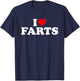 I Love Farts - Heart T-Shirt - T-Shirt | Navy