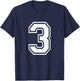 Number 3 Birthday Varsity Sports Team Jersey T-Shirt - T-Shirt | Navy