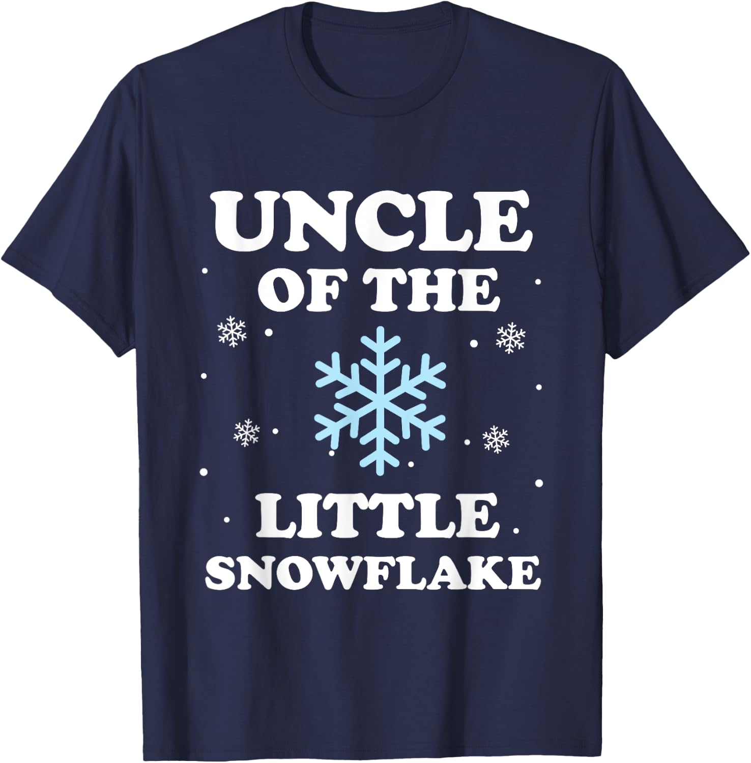Uncle of the Little Snowflake Christmas Baby Shower Boy T-Shirt - T-Shirt | Navy