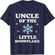 Uncle of the Little Snowflake Christmas Baby Shower Boy T-Shirt - T-Shirt | Navy