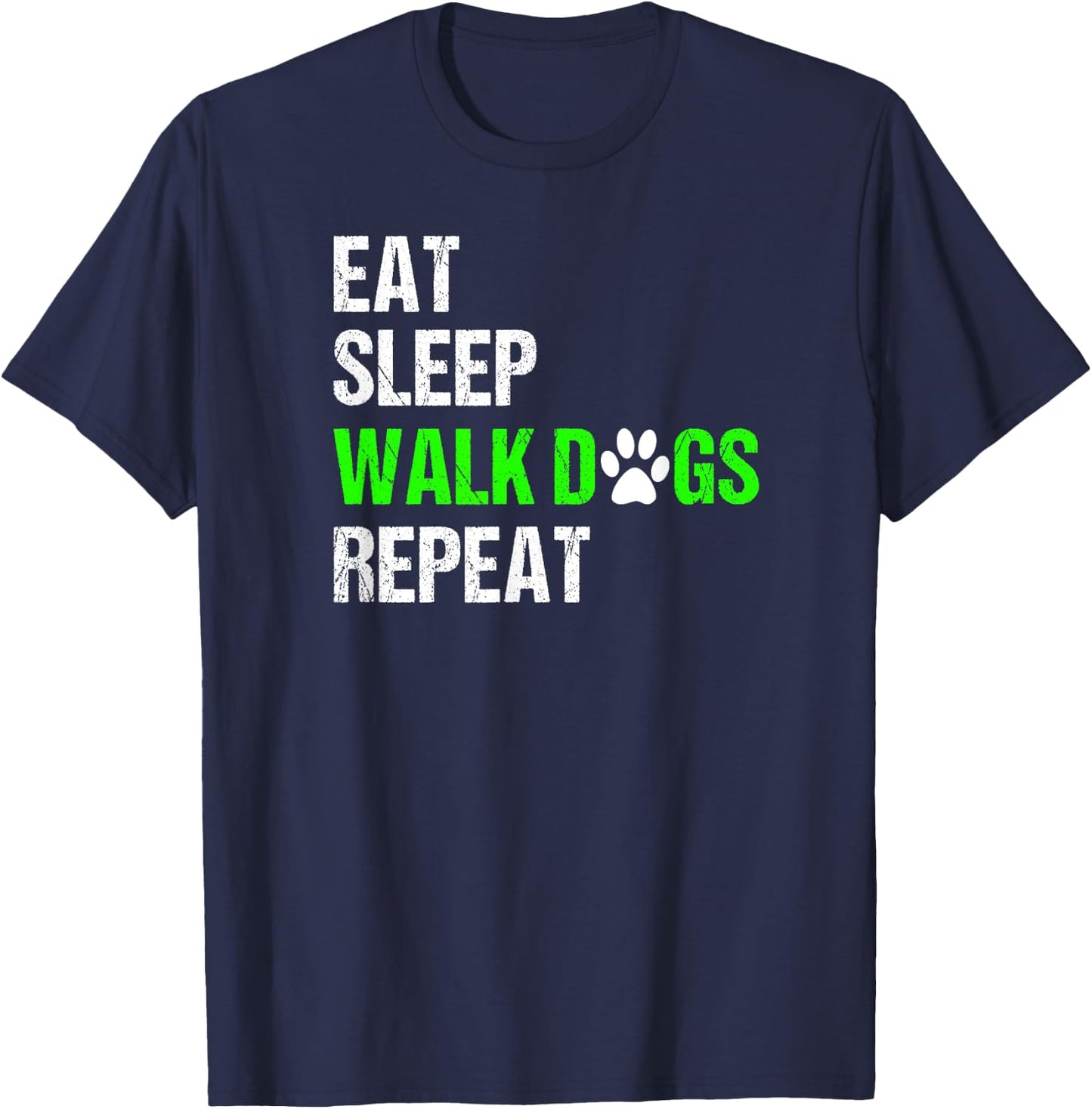 Dog Walker Shirt Dog Walking Gift Dog Lover Women Kids T-Shirt - T-Shirt | Navy