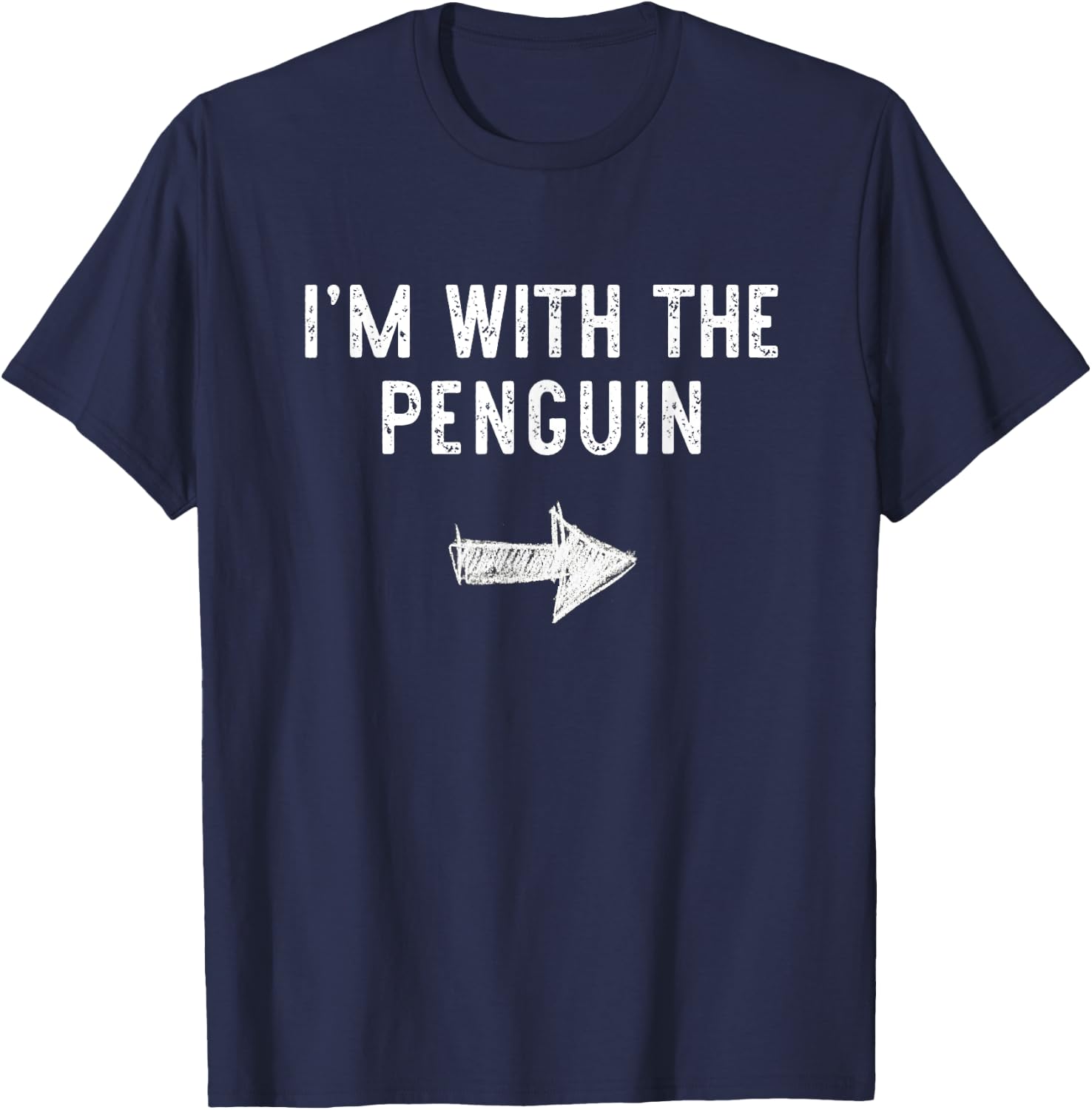 I'm With The Penguin Costume Halloween Matching Couple T-Shirt - T-Shirt | Navy