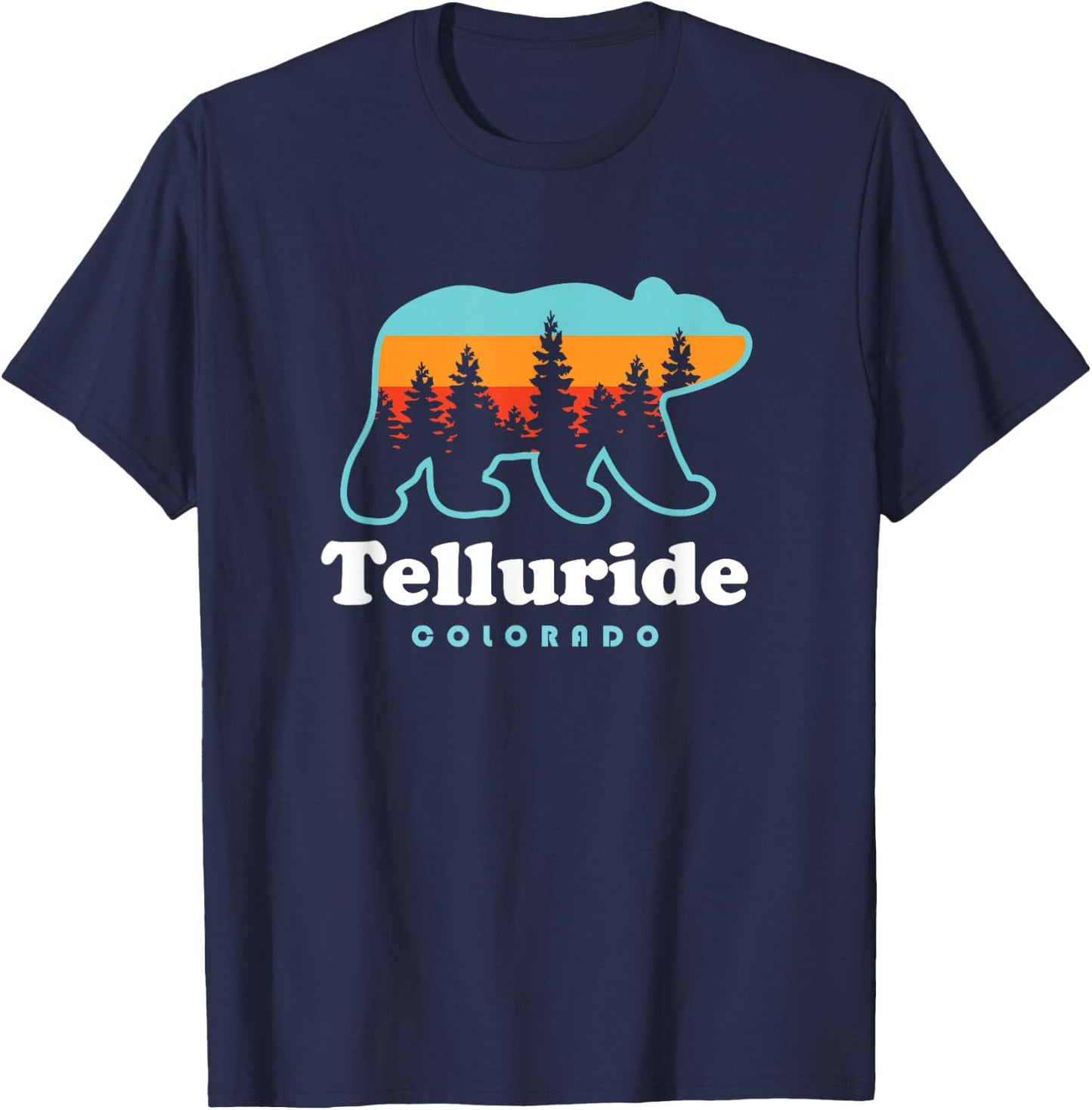 Telluride Colorado Mountains Telluride Mountain Bear T-Shirt - T-Shirt | Navy