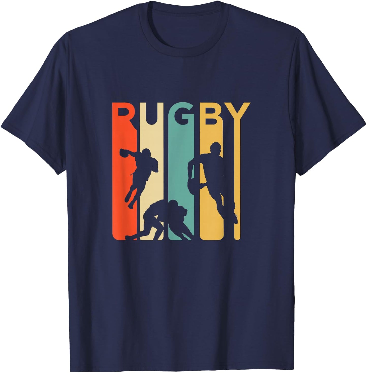 Vintage 1970's Style Rugby, Rugby Sports Gift T-Shirt - T-Shirt | Navy