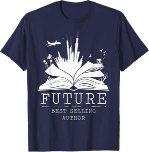 Future Bestselling Author Shirt | Funny Writer T-Shirt - T-Shirt | Navy