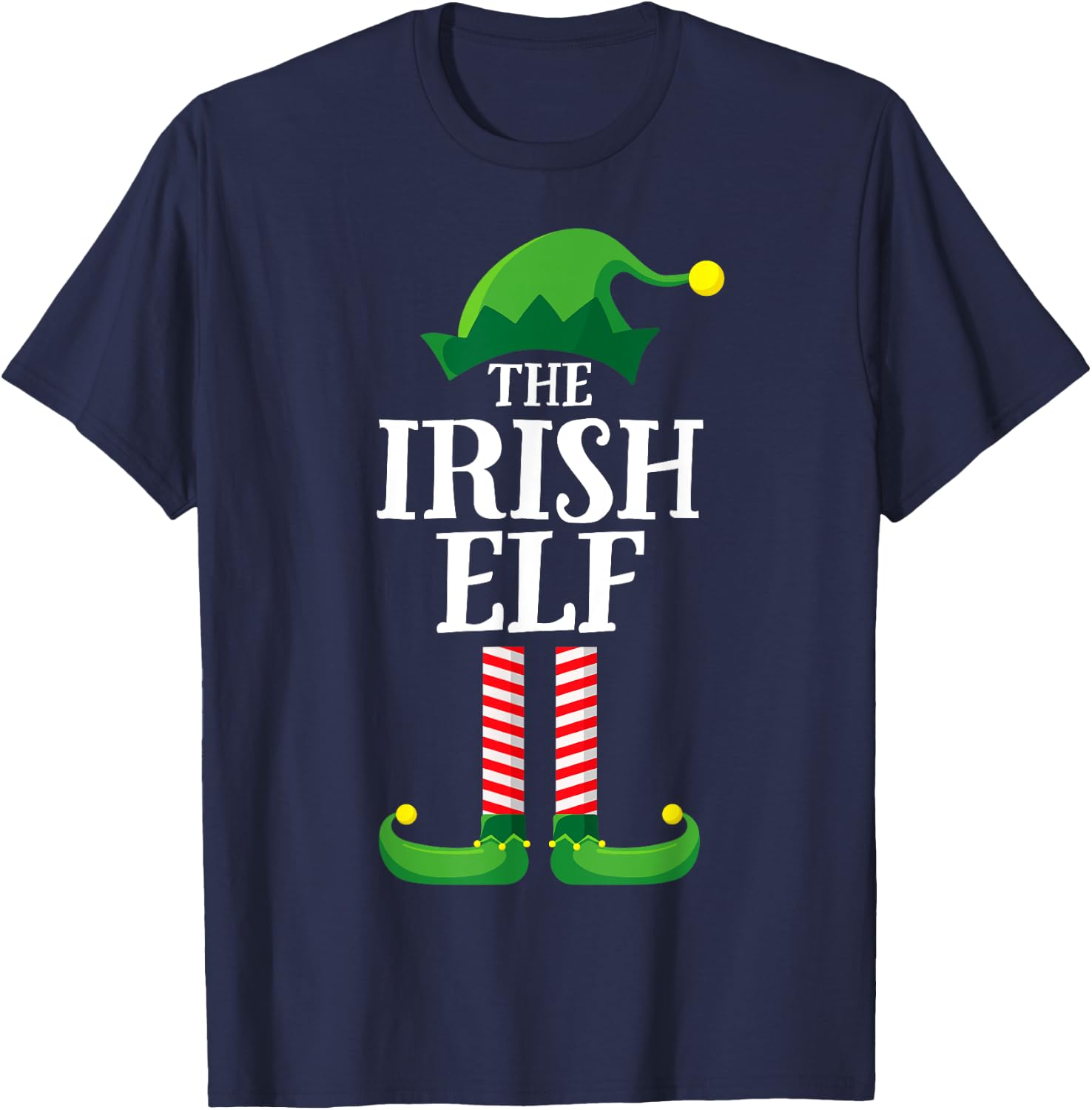 Irish Elf Matching Family Group Christmas Party Pyjamas T-Shirt - T-Shirt | Navy