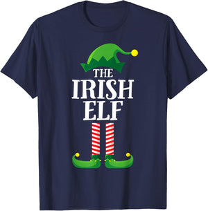 Irish Elf Matching Family Group Christmas Party Pyjamas T-Shirt - T-Shirt | Navy