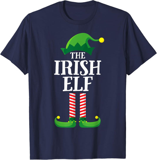 Irish Elf Matching Family Group Christmas Party Pyjamas T-Shirt - T-Shirt | Navy