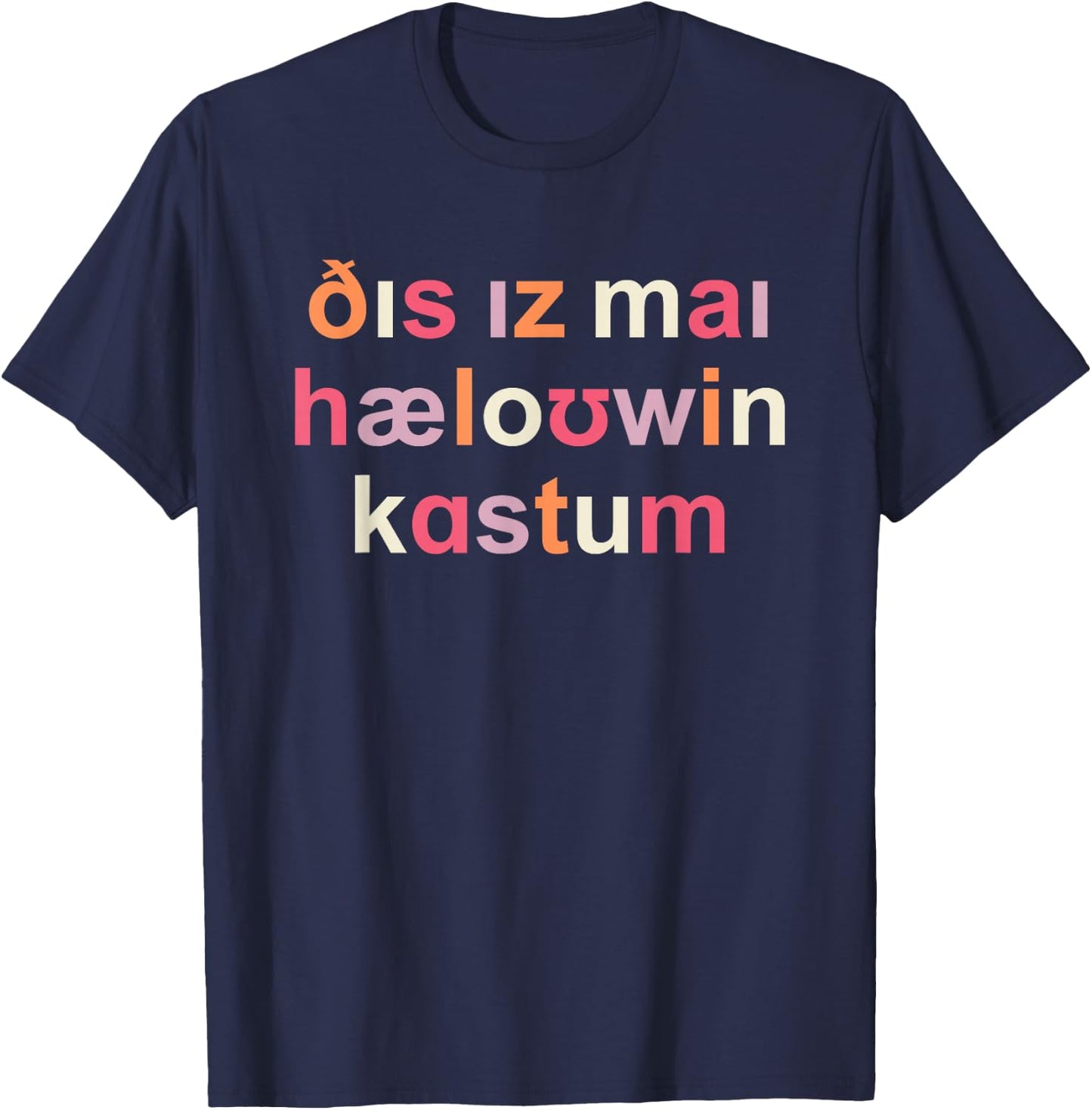 Halloween Speech Therapy IPA Cute Funny SLP Costume T-Shirt - T-Shirt | Navy