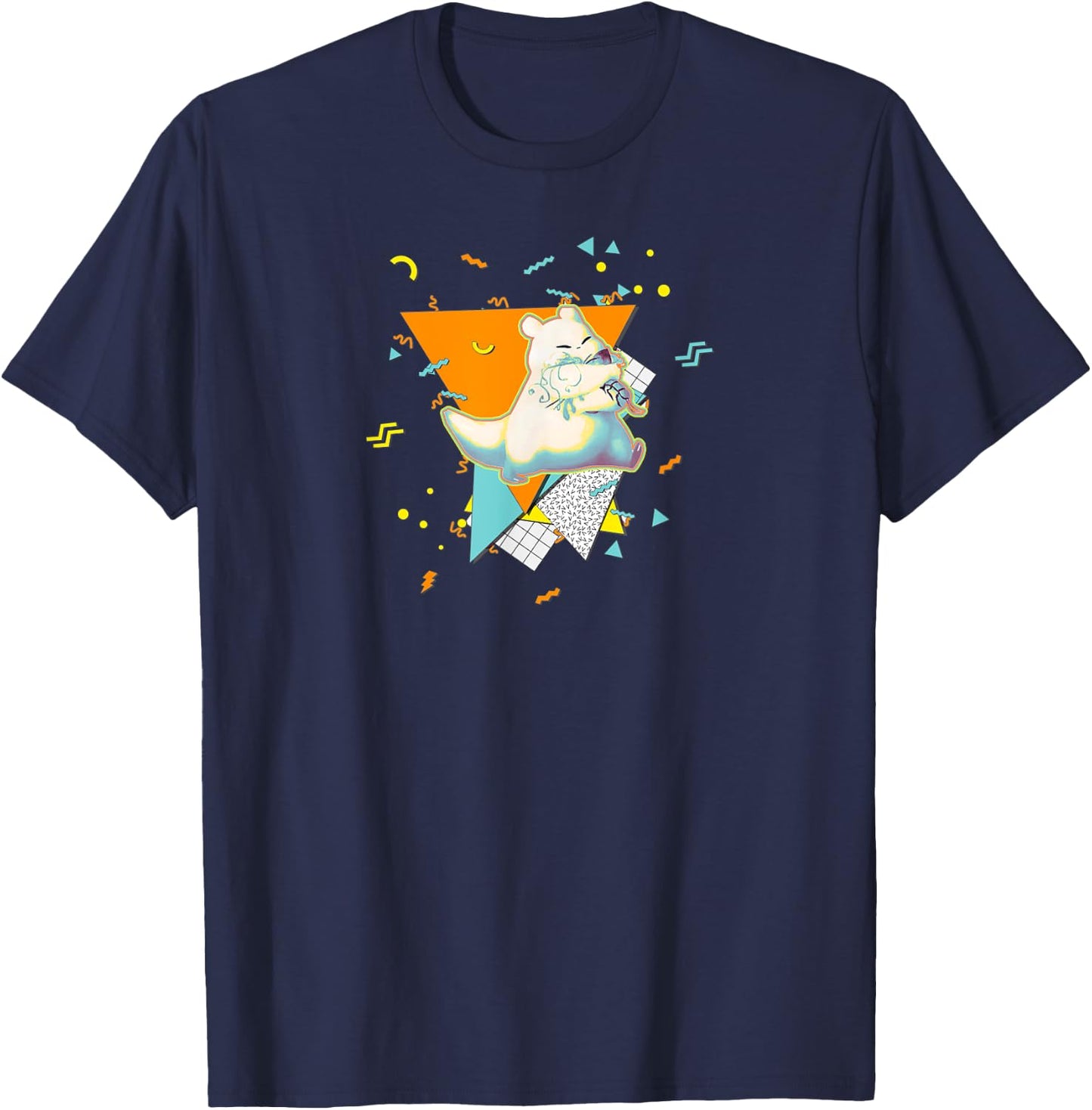a e s t h e t i c 90s Slugcat Black Small Short Sleeve Classic Fit Cotton Blend Machine Wash T-Shirt - T-Shirt | Navy
