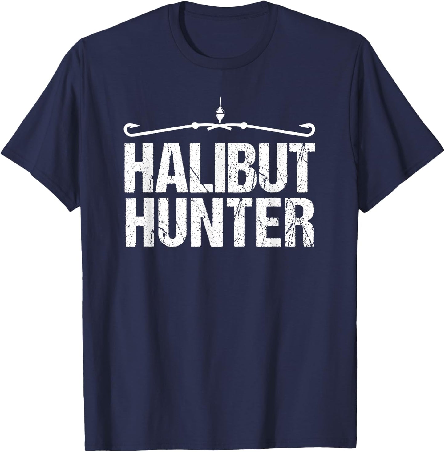 Halibut Funny Fishing | Halibut Hunter Shirt T-Shirt - T-Shirt | Navy