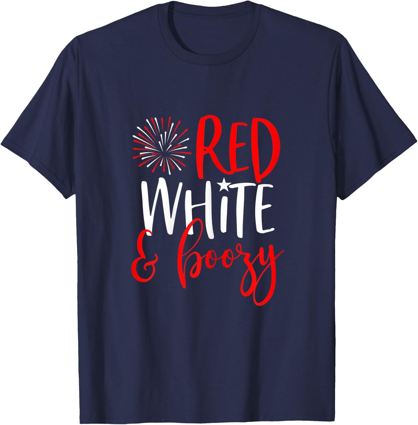 Red White & Boozy 4th of July Party Shirt Funny Drinking T-Shirt - T-Shirt | Navy
