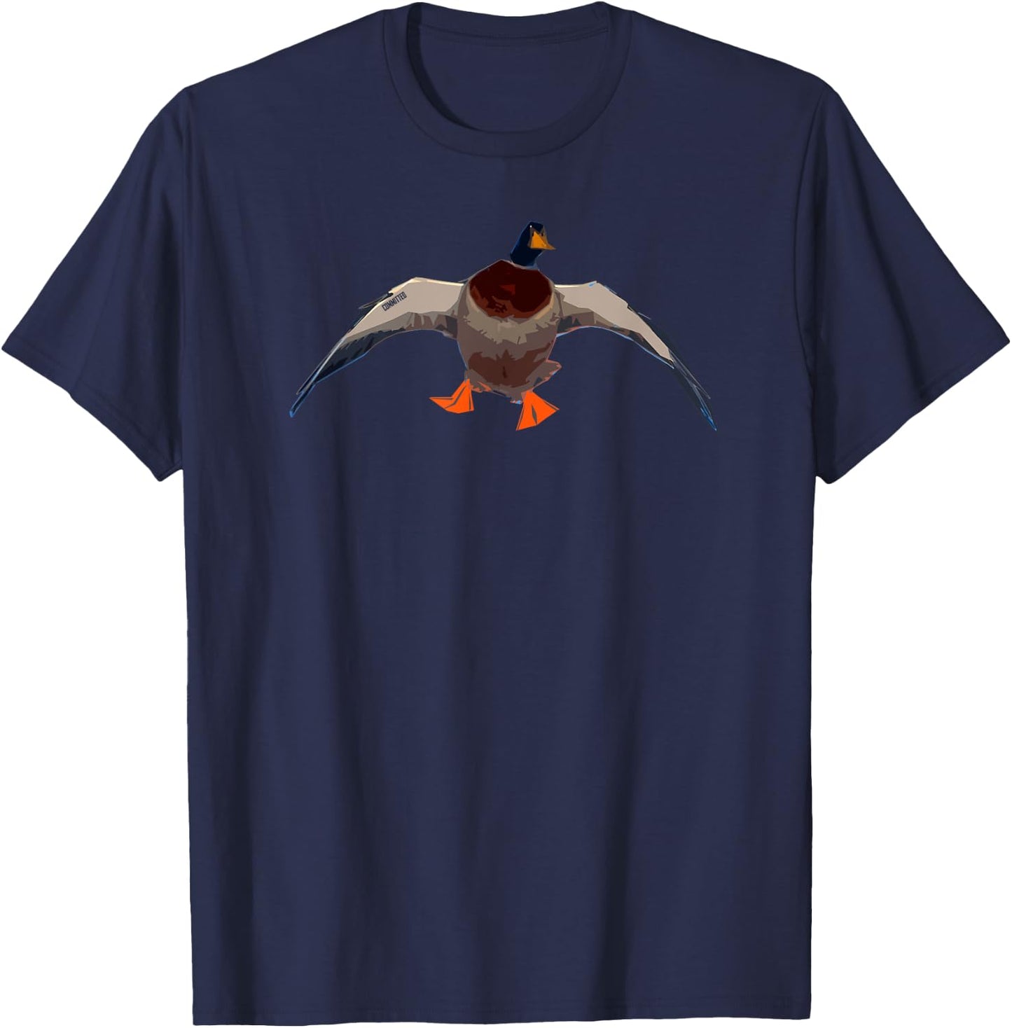 Head-On Drake - Duck Hunting Shirt by Committed Waterfowl T-Shirt - T-Shirt | Navy