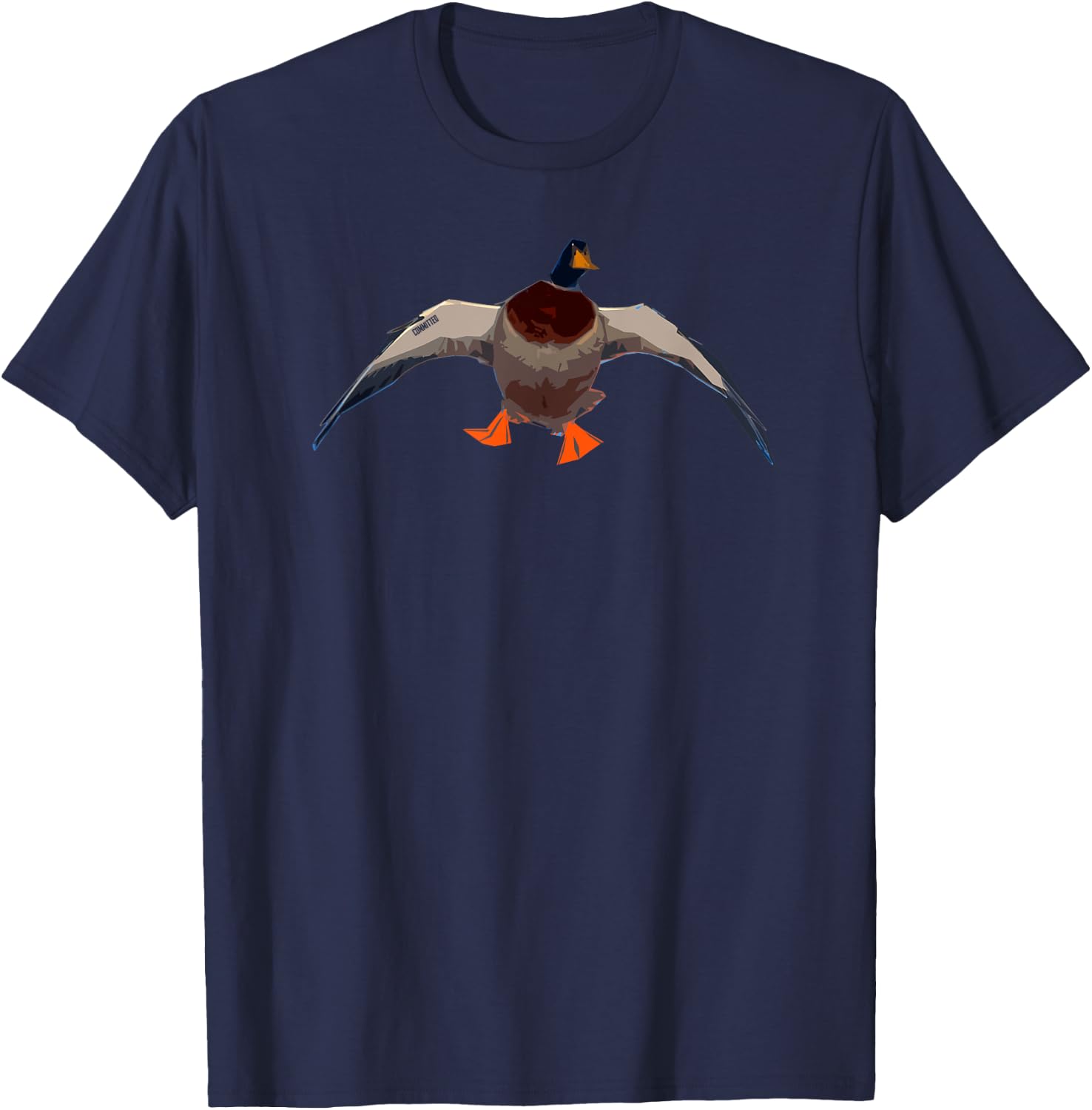 Head-On Drake - Duck Hunting Shirt by Committed Waterfowl T-Shirt - T-Shirt | Navy