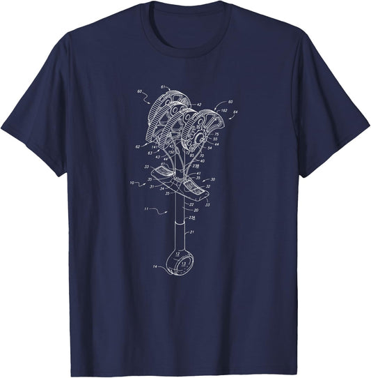 Rock Climbing Cam Anchor Patent Style Blueprint Shirt T-Shirt - T-Shirt | Navy