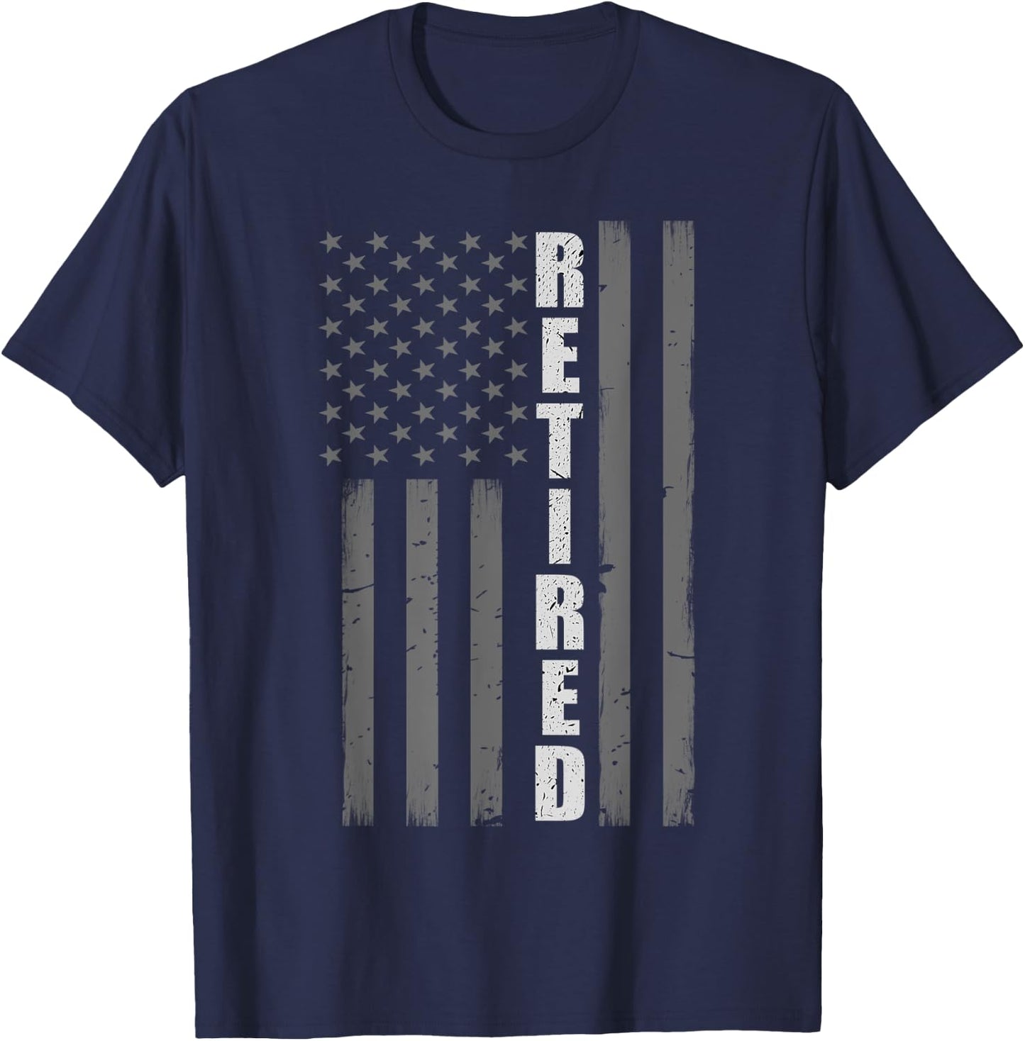 Retired Corrections Officer Gift - Thin Silver Line Flag T-Shirt - T-Shirt | Navy