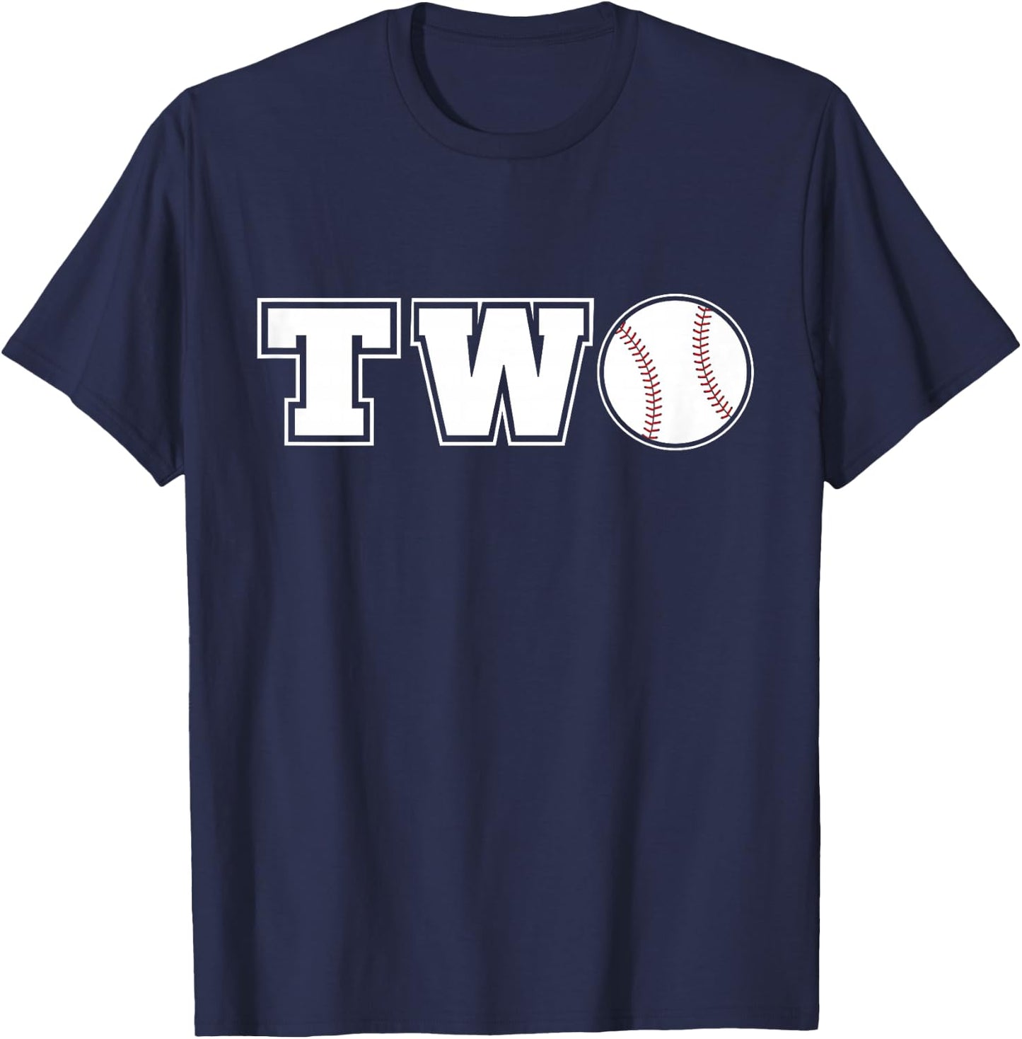 Kids Baseball 2nd Birthday Boy 2 Two Year Old Toddler T-Shirt - T-Shirt | Navy