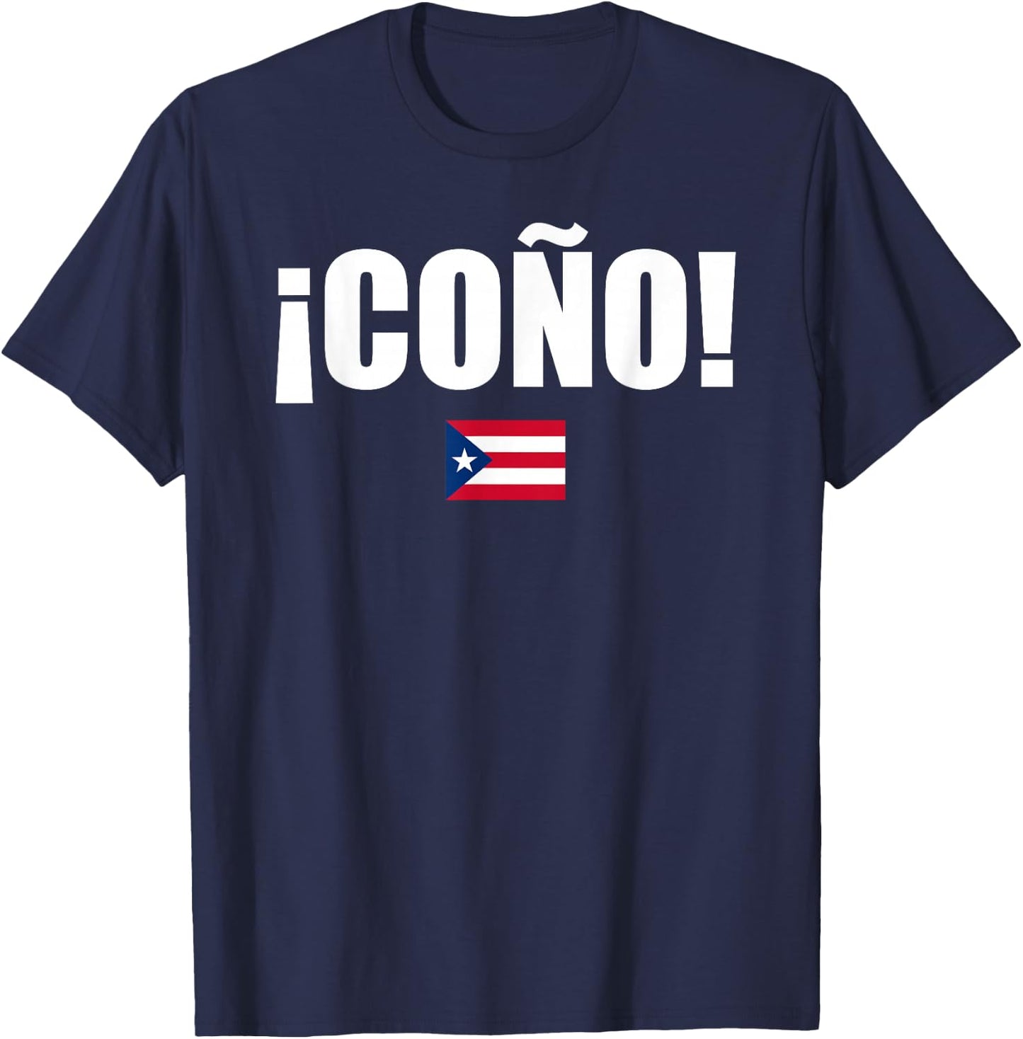 Cono Puerto Rico Flag Spanish Slang Funny Adult Sports T-Shirt - T-Shirt | Navy