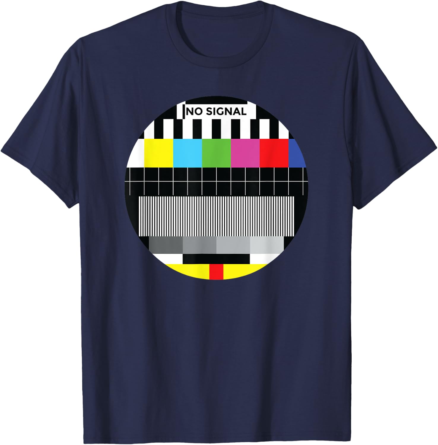 Beautiful No Signal TV Colorful Test Pattern Classic T-Shirt - T-Shirt | Navy