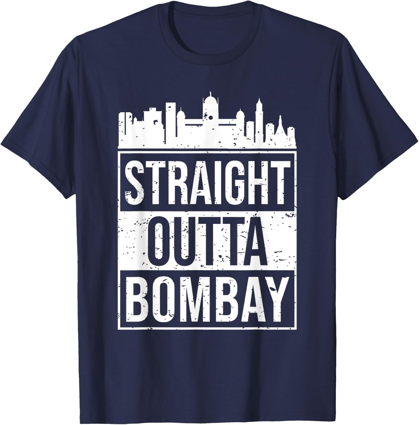Straight Outta Mumbai Bombay Marathi Bollywood T-Shirt - T-Shirt | Navy